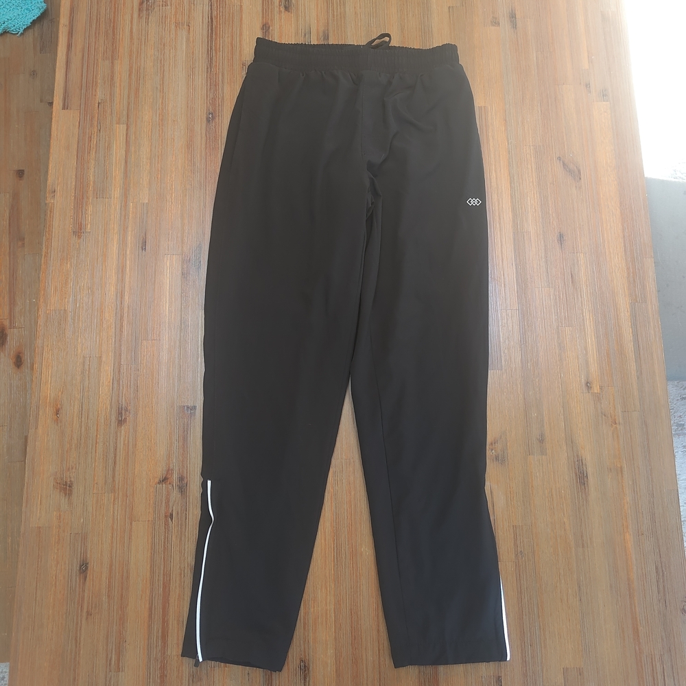 Leg3nd Sweatpants Mens Small Black Jogger Fleece Lined Tapered Leg Drawstring